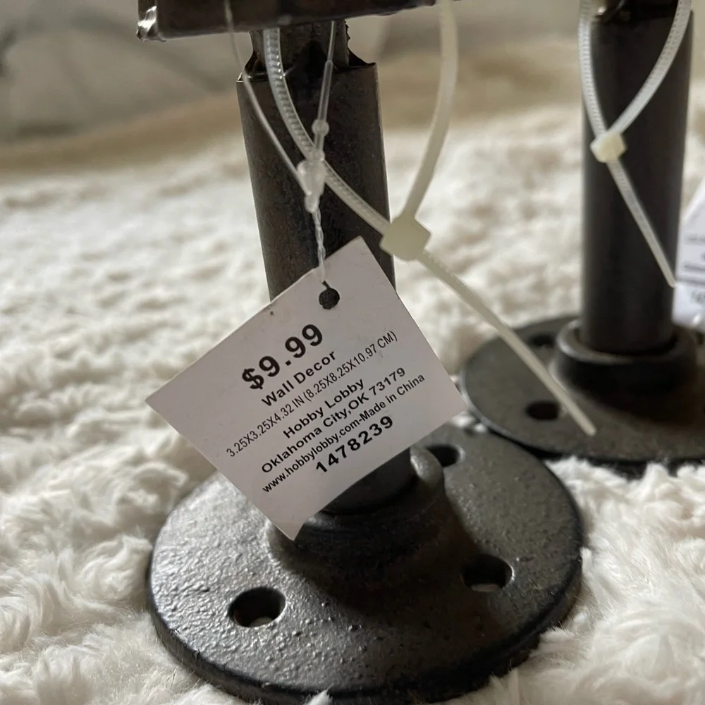 NWT Hobby Lobby Rustic Industrial Hooks Distressed Wall Decor